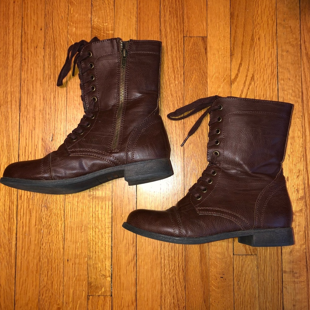 Rampage Dark Brown Combat Boots